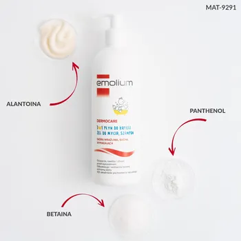 Emolium Dermocare, 3w1 płyn do kąpieli, żel do mycia, szampon, 400 ml