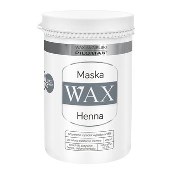 WAX Henna, Laboratorium Pilomax, maska nawilżająca na wypadanie włosów niefarbowanych, 480 ml