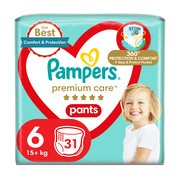 Pampers Premium Care Pants 6 (15+ kg), pieluchomajtki jednorazowe, 31 szt.