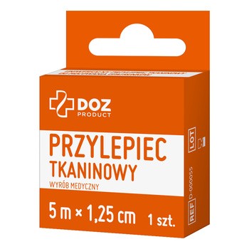 DOZ PRODUCT Uniwersalny przylepiec tkaninowy, 5 m x 1,25 cm, 1 szt.