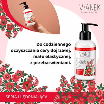 Vianek, rewitalizujący żel myjący do twarzy, 150 ml