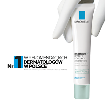 La Roche-Posay Hydraphase HA UV Rich, intensywnie nawilżający krem do skóry normalnej i suchej SPF25, 40 ml