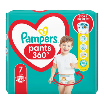 Pampers Pants 360 stopni, 7 (17+ kg), pieluchomajtki jednorazowe, 32 szt.