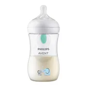 Avent, butelka responsywna dla niemowląt z nakładką antykolkową AirFree, Natural, słoń, 260 ml, 1 szt.