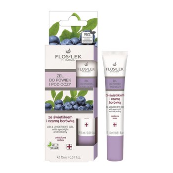 Flos-Lek, żel do powiek i pod oczy ze świetlikiem i czarną borówką, 15 ml