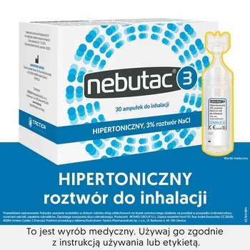 Nebutac 3, roztwór do inhalacji, hipertoniczny, 3% NaCl, 4 ml, 30 amp