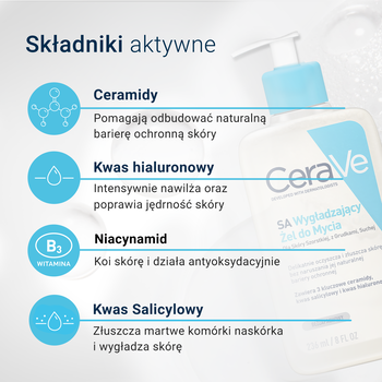CeraVe SA, wygładzający żel do mycia, 236 ml