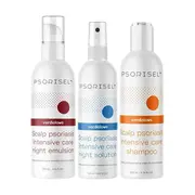 Zestaw Promocyjny Psorisel, szampon, 200 ml + emulsja na noc, 200 ml + płyn do skóry głowy, 150 ml