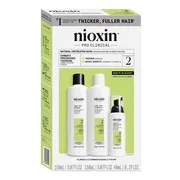 Nioxin System 2, zestaw wzmacniający włosy naturalne, z postępującym przerzedzeniem, szampon 150 ml + odżywka 150 ml + serum 40 ml