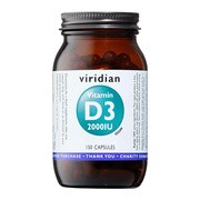 Viridian, Witamina D3 2000IU (wegan), kapsułki wegetariańskie, 150 szt.