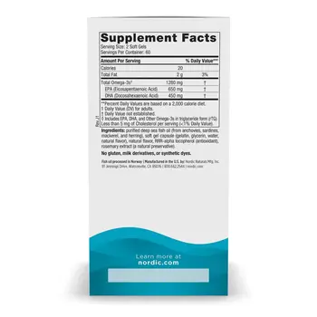 Nordic Naturals Ultimate Omega 1280 mg, kapsułki, smak cytrynowy, 120 szt.