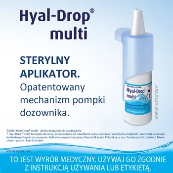 Hyal-Drop Multi, krople do oczu i soczewek, nawilżające, 10 ml