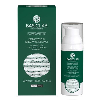 BasicLab Complementis, probiotyczny krem wyciszający, 5% prebiotyków,1% wąkrotki, witamina F, 50 ml
