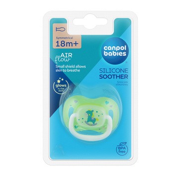 Canpol Babies Toys, smoczek uspokajający silikonowy symetryczny, 18 m+, 1 szt.