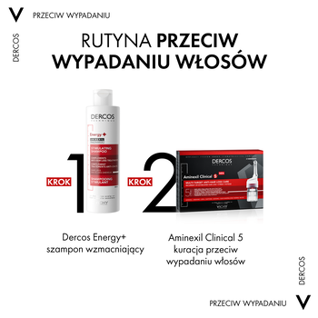 Vichy Dercos Aminexil Clinical 5, kuracja przeciw wypadaniu włosów dla mężczyzn, 6 ml, 21 ampułek