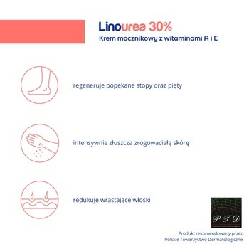 Linourea 30%, krem mocznikowy z witaminami A i E, 50 g