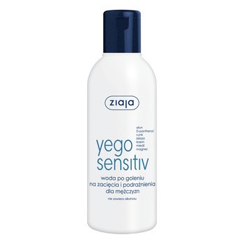 Ziaja Yego Sensitiv, woda po goleniu na zacięcia i podrażnienia dla mężczyzn, 200ml