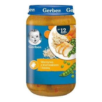 Gerber Junior, warzywa z kurczakiem i kaszą, 12m+, 250 g