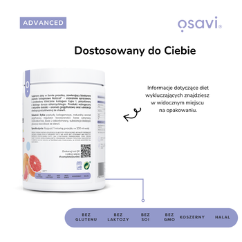 Osavi Kolagen Rybi, proszek, smak grejpfrutowy, 360 g