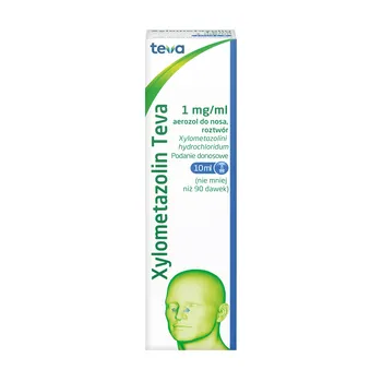 Xylometazolin Teva, 1 mg/ml, aerozol do nosa, roztwór, 10 ml