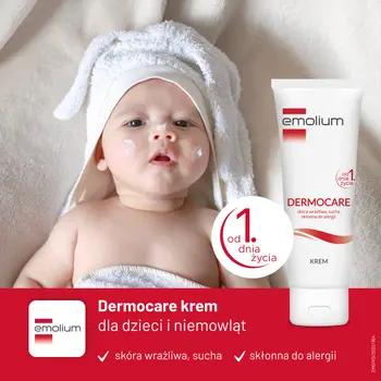 Emolium Dermocare, krem do skóry suchej i wrażliwej, skłonnej do alergii,  75 ml