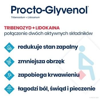 Procto-Glyvenol, 400 mg + 40 mg, czopki doodbytnicze, 10 szt.