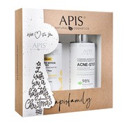 Apis, Zestaw Świąteczny, Ceramide Power odżywczy żel do mycia twarzy, 300 ml + Acne-Stop oczyszczający tonik z zieloną herbatą, 300 ml