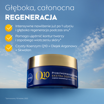 Nivea Q10 Ekstra Odżywienie, krem przeciwzmarszczkowy na noc, 50 ml