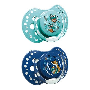 Lovi Folky, silikonowy smoczek dynamiczny, boy, 0-3 m, 2 szt.