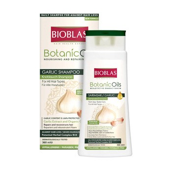 Bioblas Botanic Oils, wzmacniający szampon z ekstraktem czosnku przeciw wypadaniu włosów, 360 ml