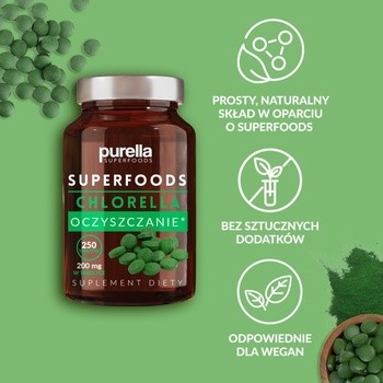 Purella Superfoods Chlorella, tabletki, 200 szt.