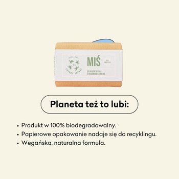 Mydlarnia 4 Szpaki, Miś z wegańską lanoliną, naturalne mydło w kostce, 110 g