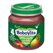 BoboVita, jabłka, jagody i gruszki Williamsa, 4 m+, 125 g