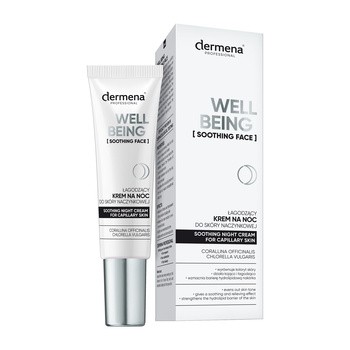 Dermena Professional Well Being, łagodzący krem na noc do skóry naczynkowej, 30 ml