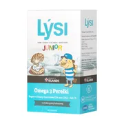 Lysi Junior Omega 3 Perełki, kapsułki do żucia, smak gumy balonowej, 60 szt.