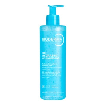 Bioderma Hydrabio Gel Moussant, nawilżający żel do mycia twarzy 3 w 1, 400 ml