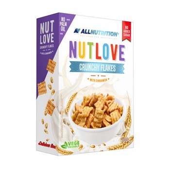 Allnutrition Nutlove Crunchy Flakes With Cinnamon, płatki z dodatkiem cynamonu, 300 g