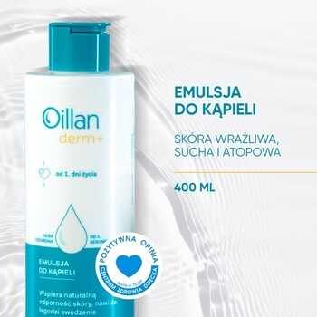 Zestaw Oillan Derm+, emulsja do kąpieli, 400 ml + balsam do ciała, 400 ml