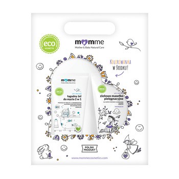 Zestaw Promocyjny Momme, Łagodny żel do mycia 2 w 1, 150 ml + Ziołowe masełko pielęgnacyjne, 150 ml