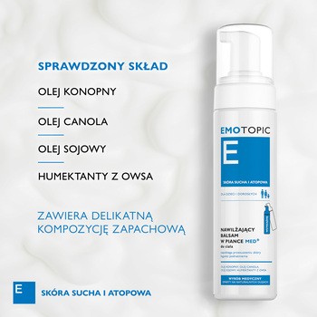 Emotopic, nawilżający balsam w piance do ciała, 200 ml