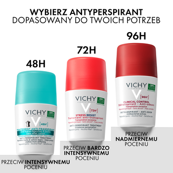 Vichy, antyperspirant w kulce 48h, przeciw śladom na ubraniach, 50 ml