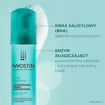 Iwostin Pure Balance, oczyszczająca pianka enzymatyczna, 150 ml