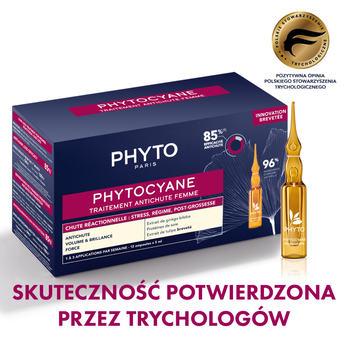 Phytocyane, kuracja przeciw wypadaniu włosów dla kobiet, 12 ampułek