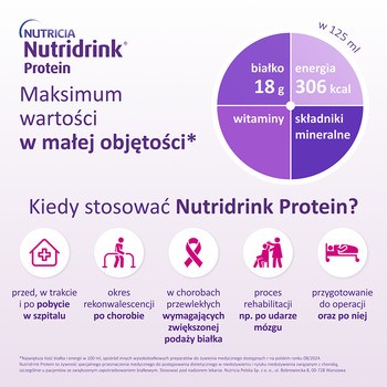 Nutridrink Protein, rześki smak czerwonych owoców, płyn, 4 x 125 ml