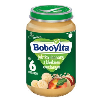 BoboVita, jabłka i banany z kleikiem owsianym, 6 m+, 190 g