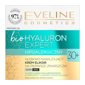 Eveline Cosmetics BioHyaluron Expert, głęboko nawilżający krem-koncentrat na pierwsze zmarszczki 30+, 50 ml