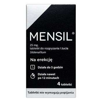 Mensil, 25 mg, tabletki do rozgryzania, żucia, 4 szt.