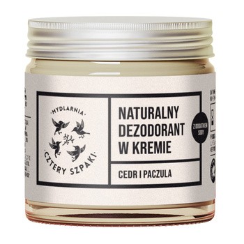 Mydlarnia 4 Szpaki, naturalny dezodorant w kremie, Cedr i Paczula, 60 ml
