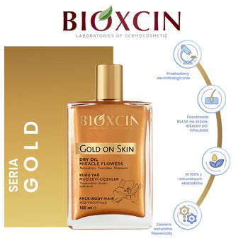 Bioxcin Gold On Skin, suchy olejek do skóry, twarzy, włosów, 100 ml