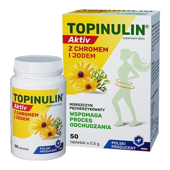 Topinulin Activ, tabletki z chromem i jodem, 50 szt.